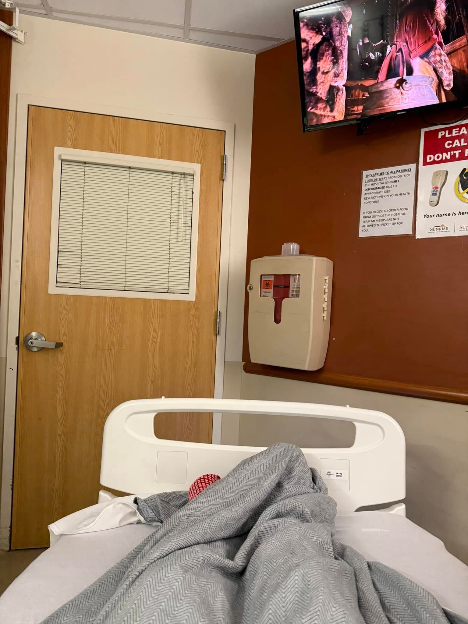 Another tiny patient room at Sunrise Hospital, picture taken on 11-30-2024