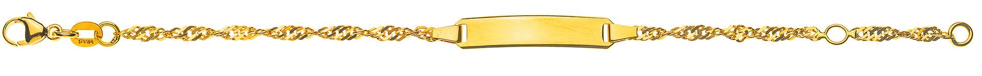 Bracelet en or avec plaque centrale gravée et maillons décoratifs