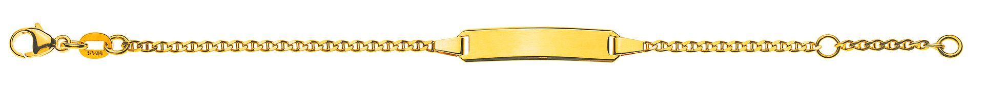 Bracelet en or avec breloque rectangulaire.