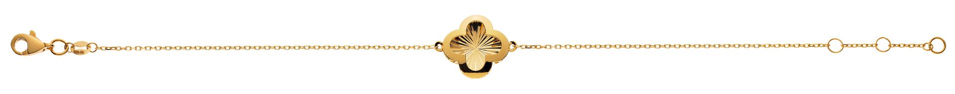 Séparateur ornemental fin en or avec un médaillon central en forme de losange sur fond blanc