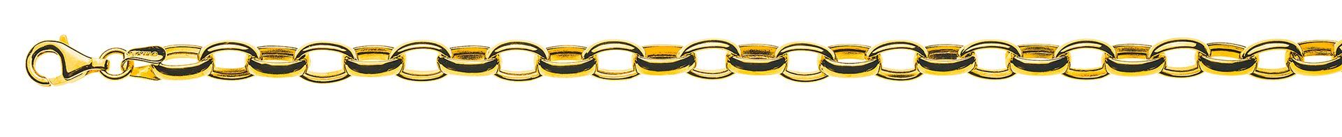 Bracelet en or à maillons ovales sur fond blanc