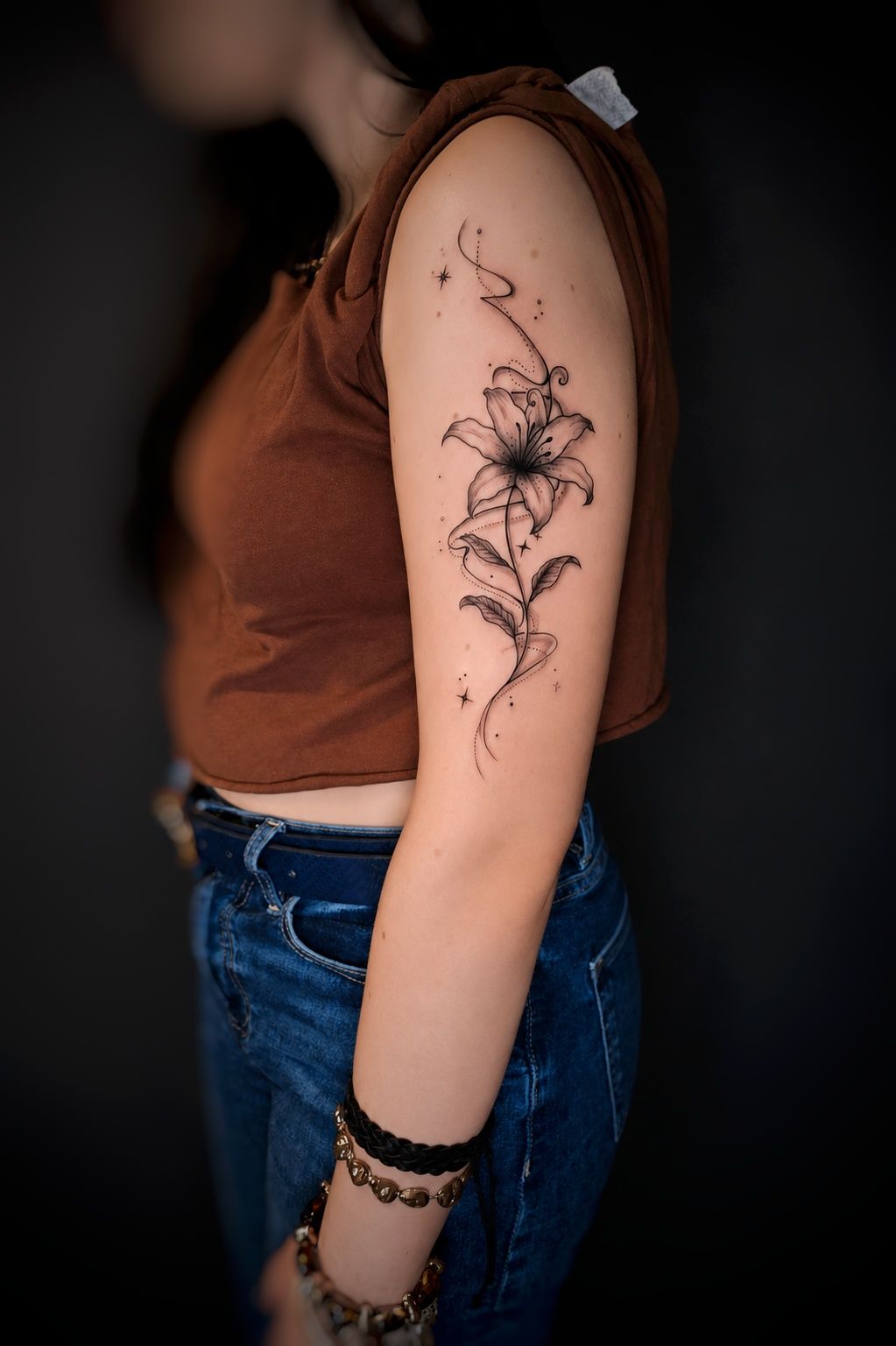 Fine Line flower tattoo.
Tattoo by Thomas at HD Ink Tattoos , Bathgate, West Lothian.