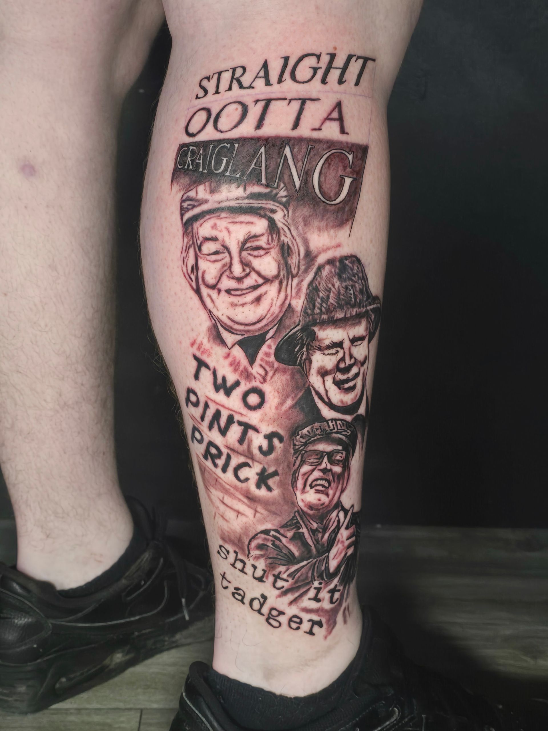 Only Fools and Horses tribute tattoo.
Tattoo by Arek at HD Ink Tattoos , Bathgate, West Lothian.