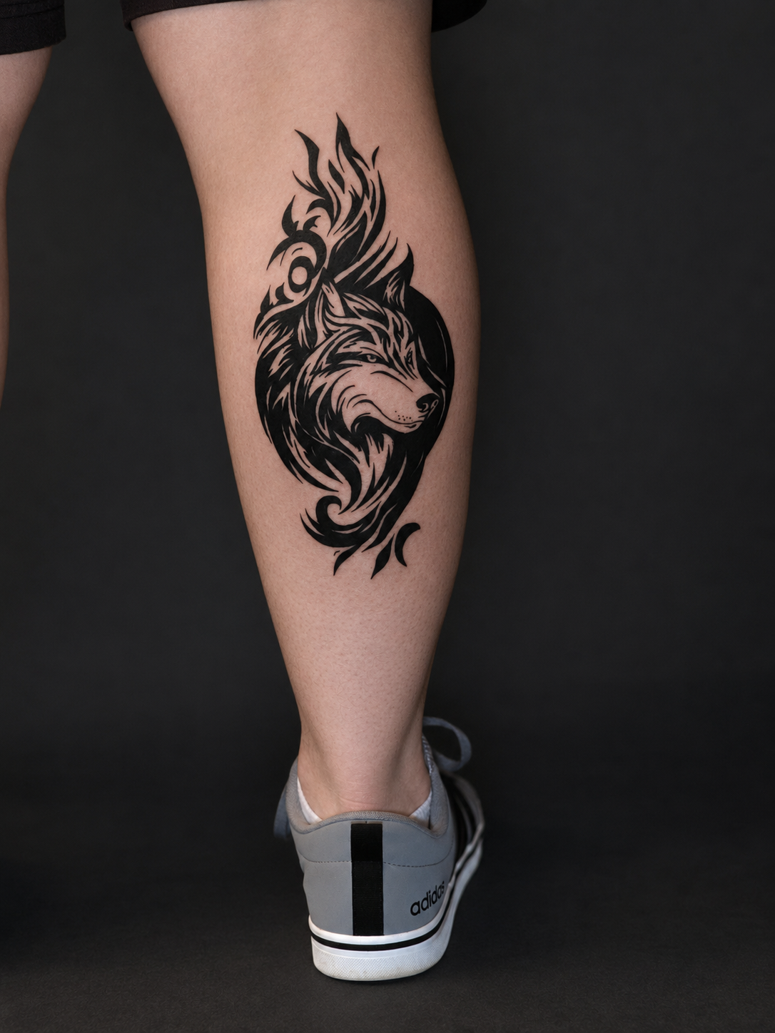 Blackwork tribal wolf tattoo.
Tattoo by Thomas at HD Ink Tattoos, Bathgate, West Lothian.