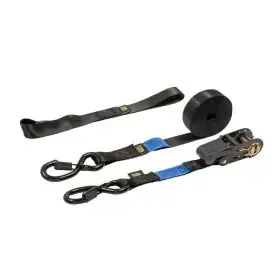A Pair of Black Ratchet Straps With Hooks on a White Background — TJM Dubbo In Dubbo, NSW