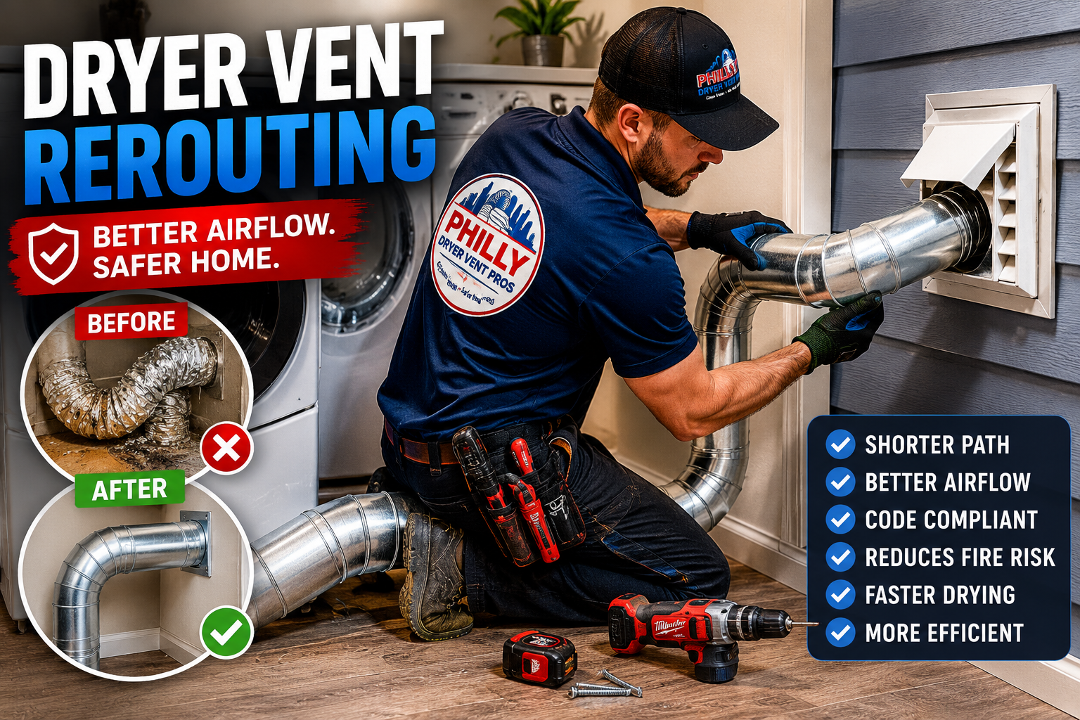 Dryer Vent Rerouting Services