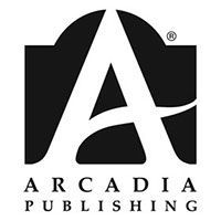 The logo for arcadia publishing is black and white.