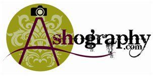 A logo for ashography.com with a camera and compass
