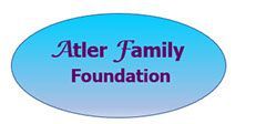 The logo for the atler family foundation is a blue oval.