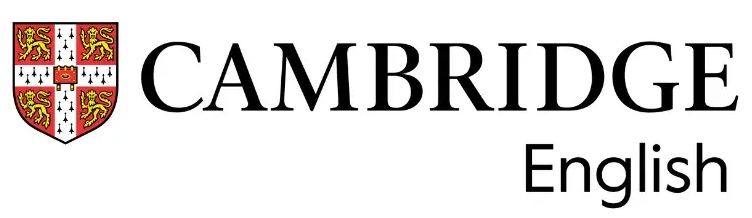 Logo del centro d'esame autorizzato Cambridge English con stemma rosso e testo nero su sfondo bianco.