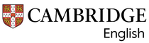 Logo del centro d'esame autorizzato Cambridge English con stemma rosso e testo nero su sfondo bianco.