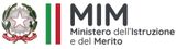 Logo del Ministero dell'Istruzione e del Merito italiano con emblema tricolore e testo grigio su sfondo bianco.