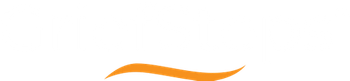 Orange curved swoosh on a white background