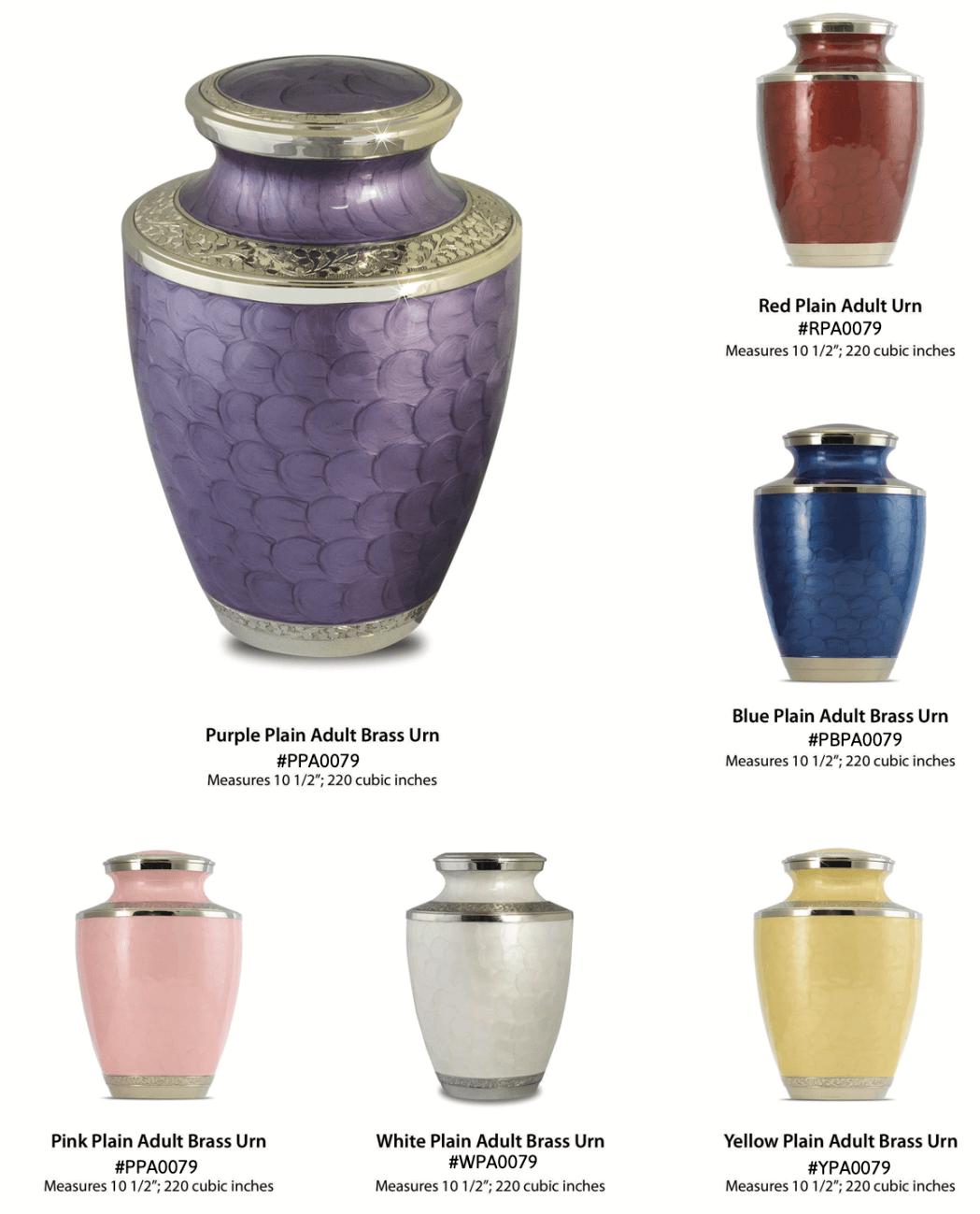 Purple urn-shaped canister with lid, shown with four smaller canisters in red, blue, pink, white, and yellow.