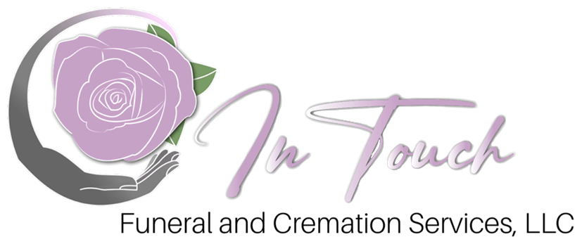 Logo for To Touch Funeral and Cremation Services, LLC with purple rose and cursive text