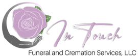 Logo for To Touch Funeral and Cremation Services, LLC with purple rose and cursive text