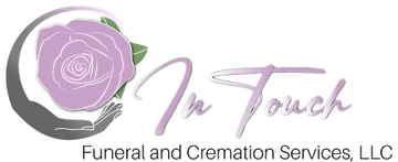 Logo for To Touch Funeral and Cremation Services, LLC with purple rose and cursive text