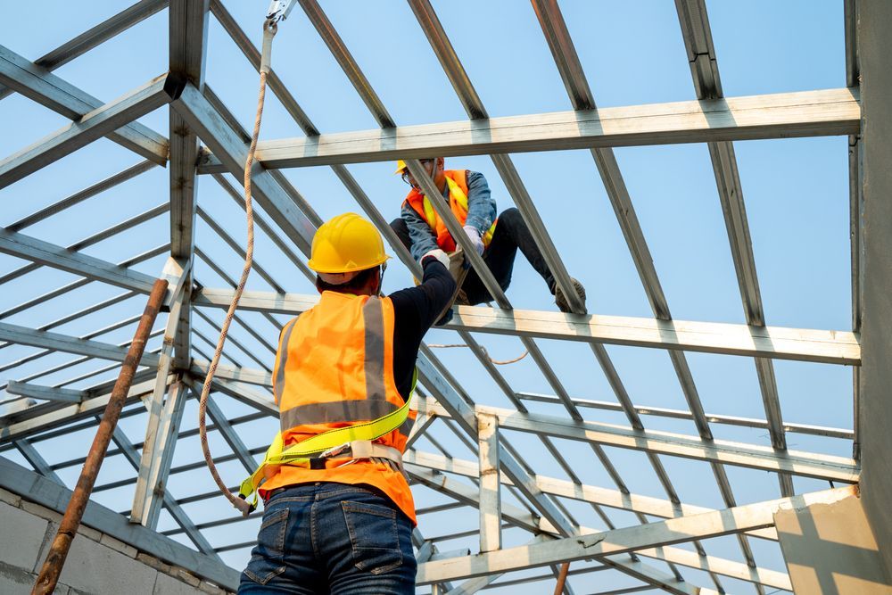 Construction Workers Installing Roof Frame — C&A Roofing In Tweed Heads, NSW