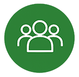 White group icon inside a green circle representing multiple people.