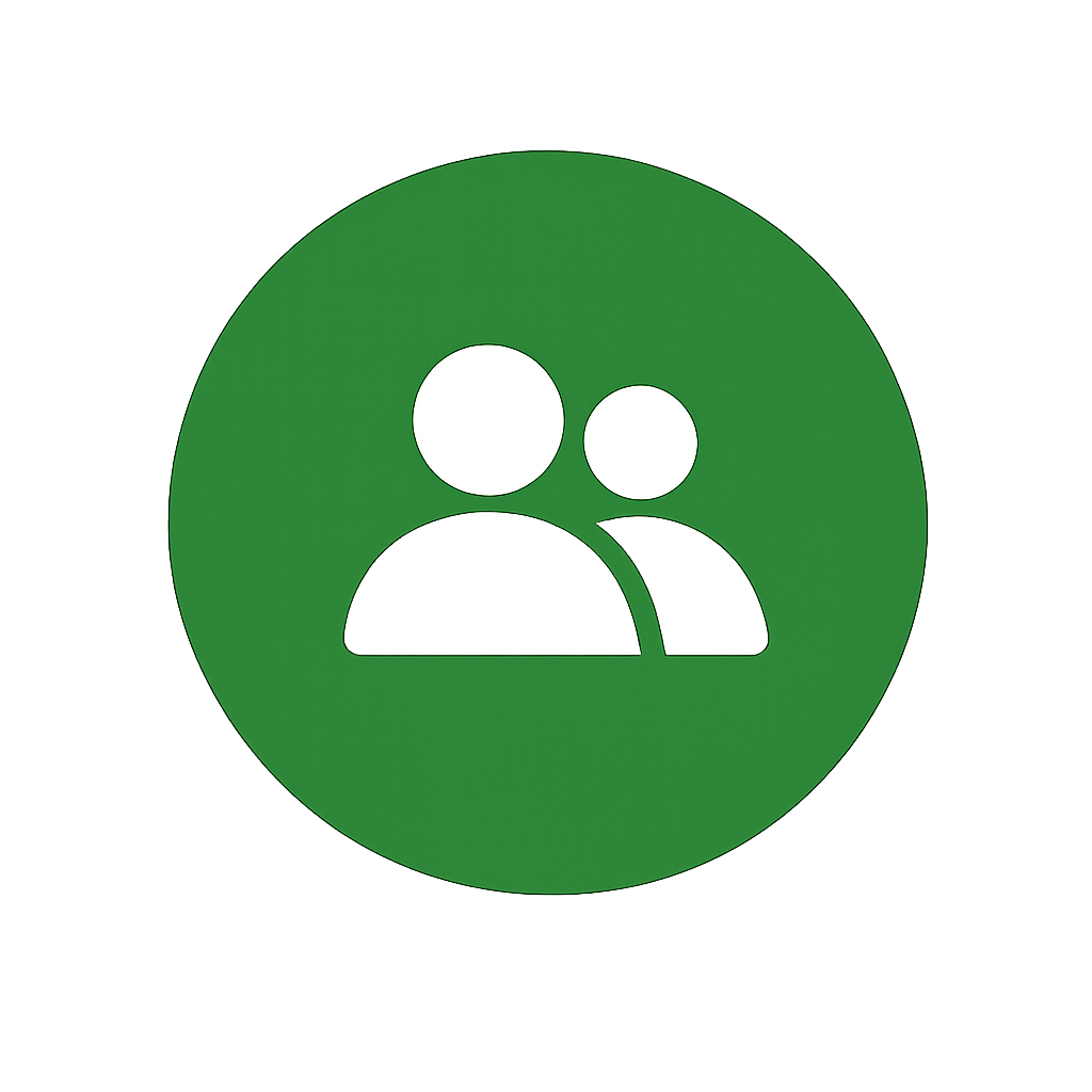 Green circle with white two-person group icon