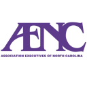 The purple logo for the Association Executives of North Carolina (AENC) featuring the letters AENC with the full name below.