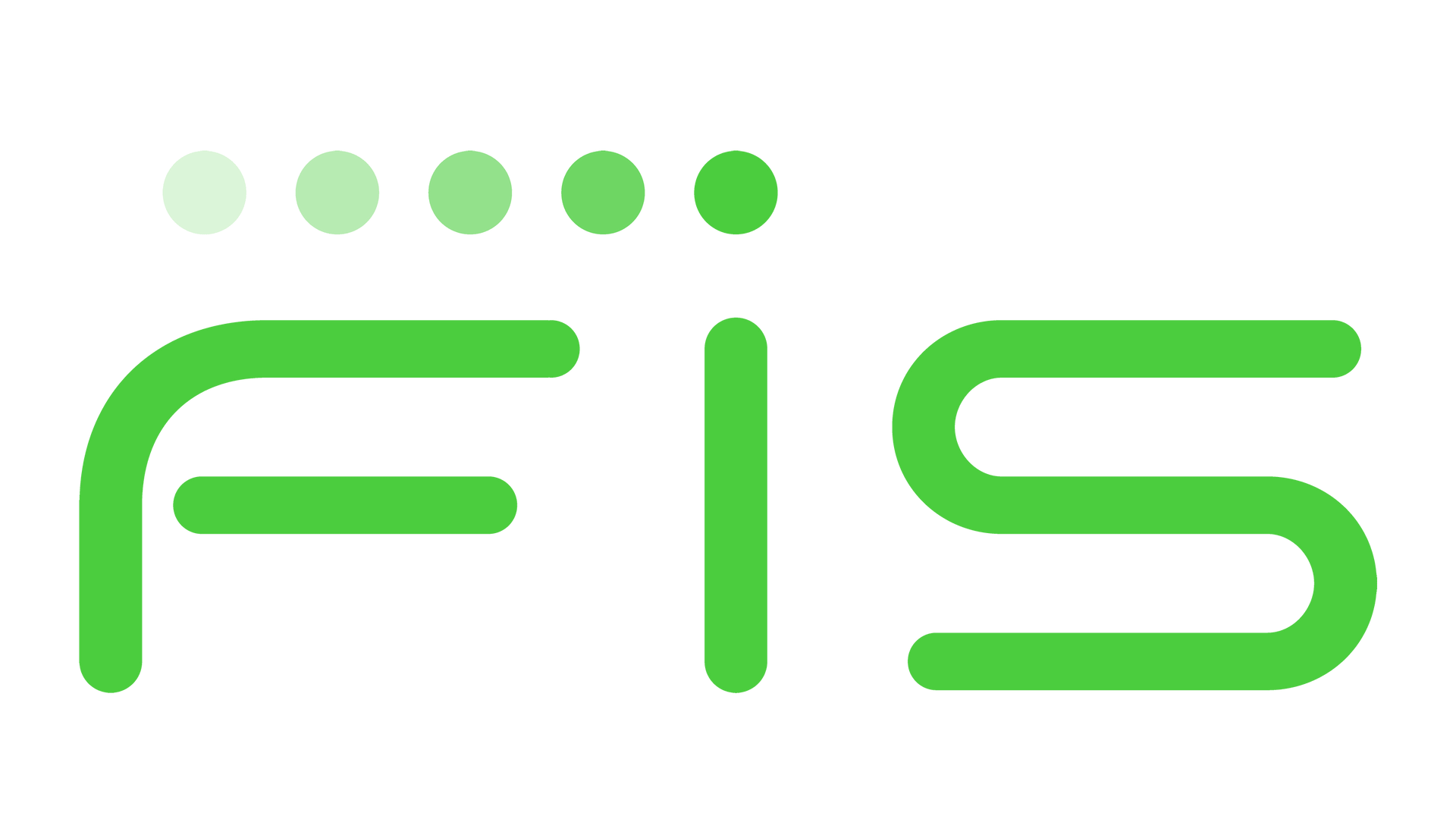 The FIS logo, featuring green letters and five green dots of increasing intensity above the letter F.