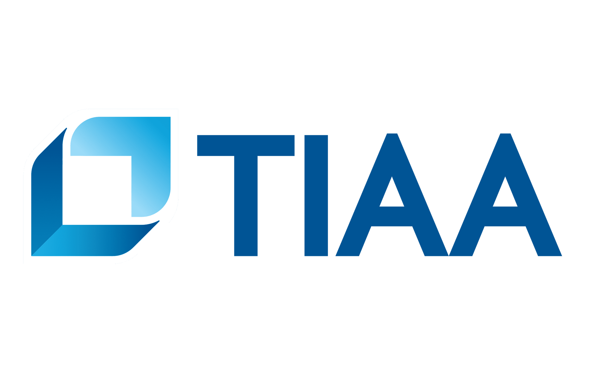 The TIAA logo consisting of a stylized blue square icon next to the blue text