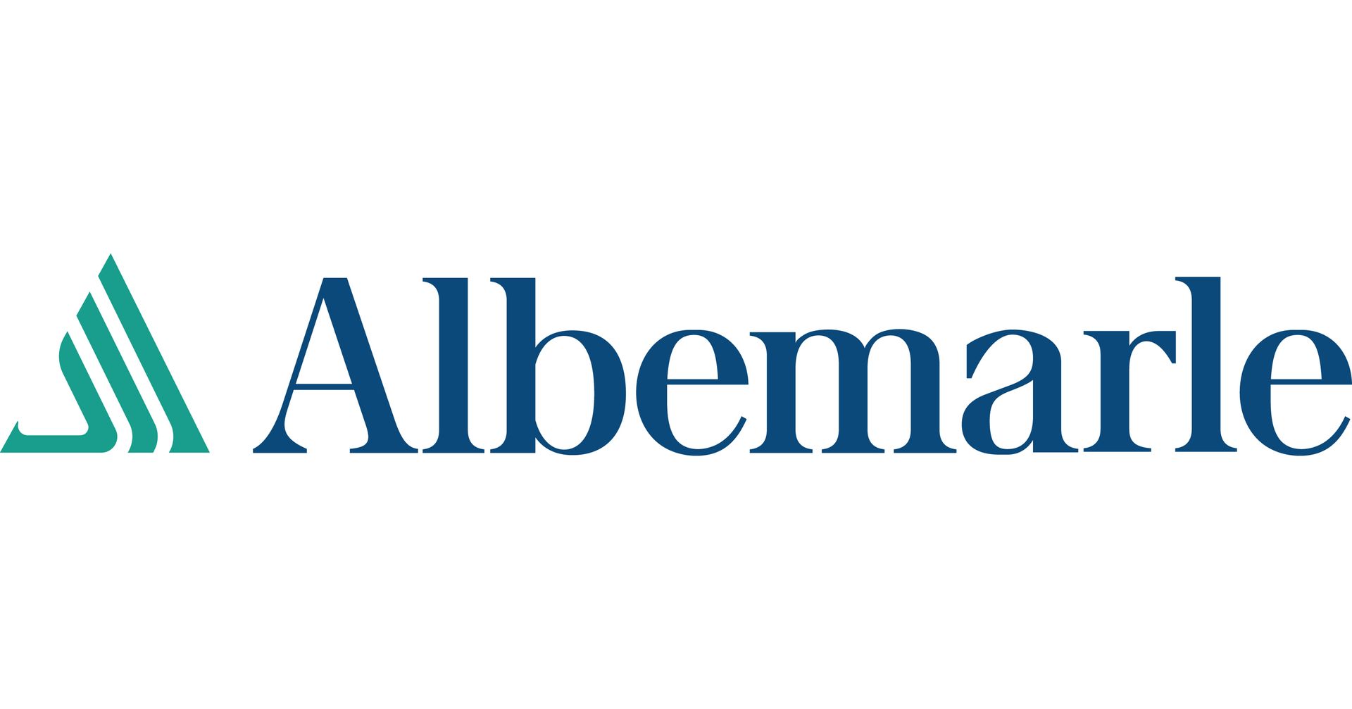 The Albemarle company logo, featuring a teal geometric icon to the left of the word