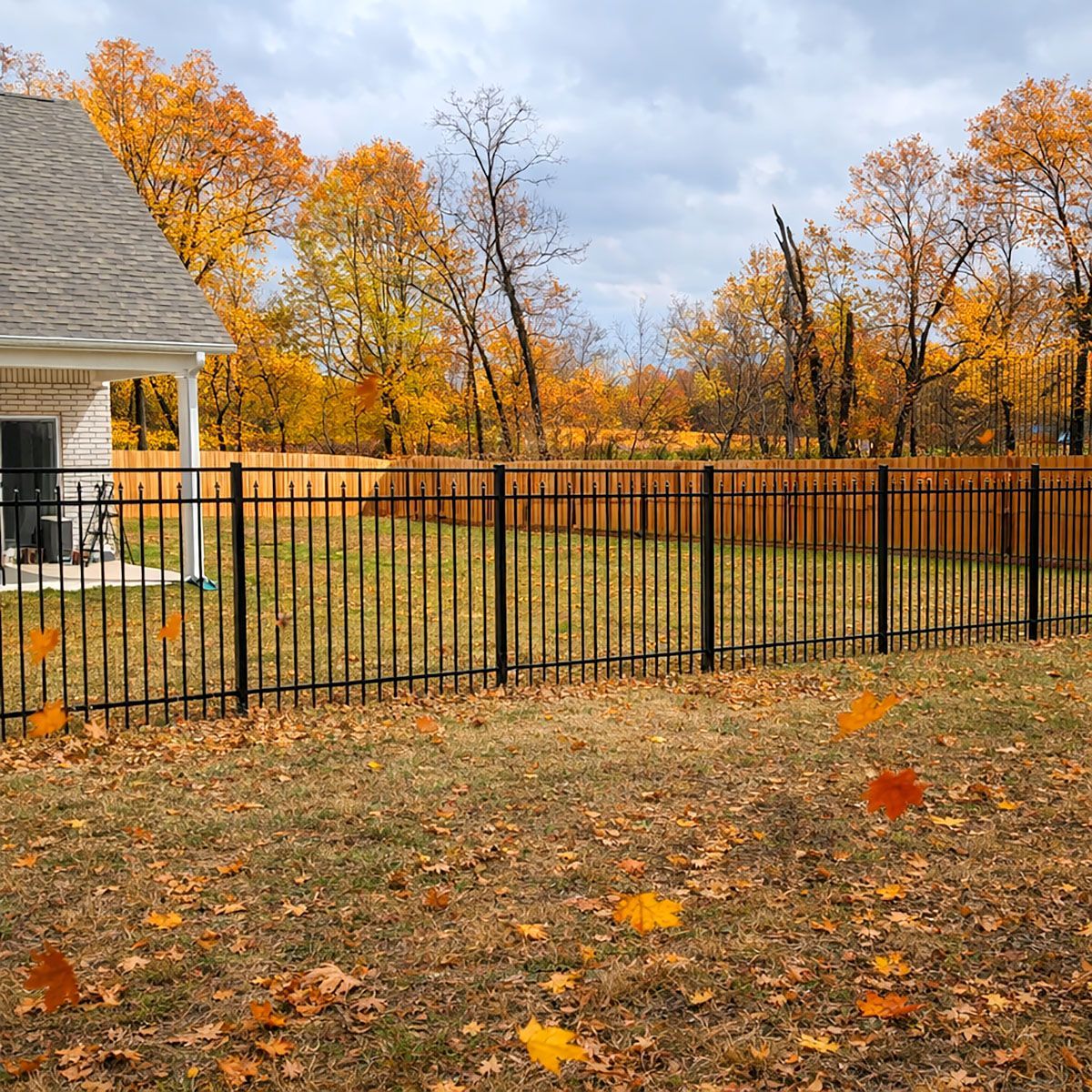 A 3d rendering of a metal fence on a white background.