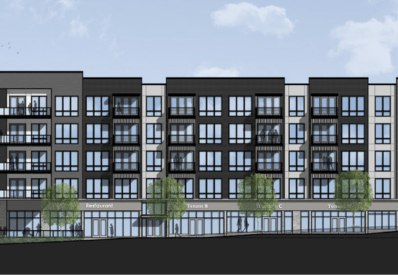 exterior model of Odyssey at the Park residential development in Nashville