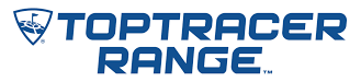 Blue logo for Toptracer Range with a shield icon and the word RANGE.