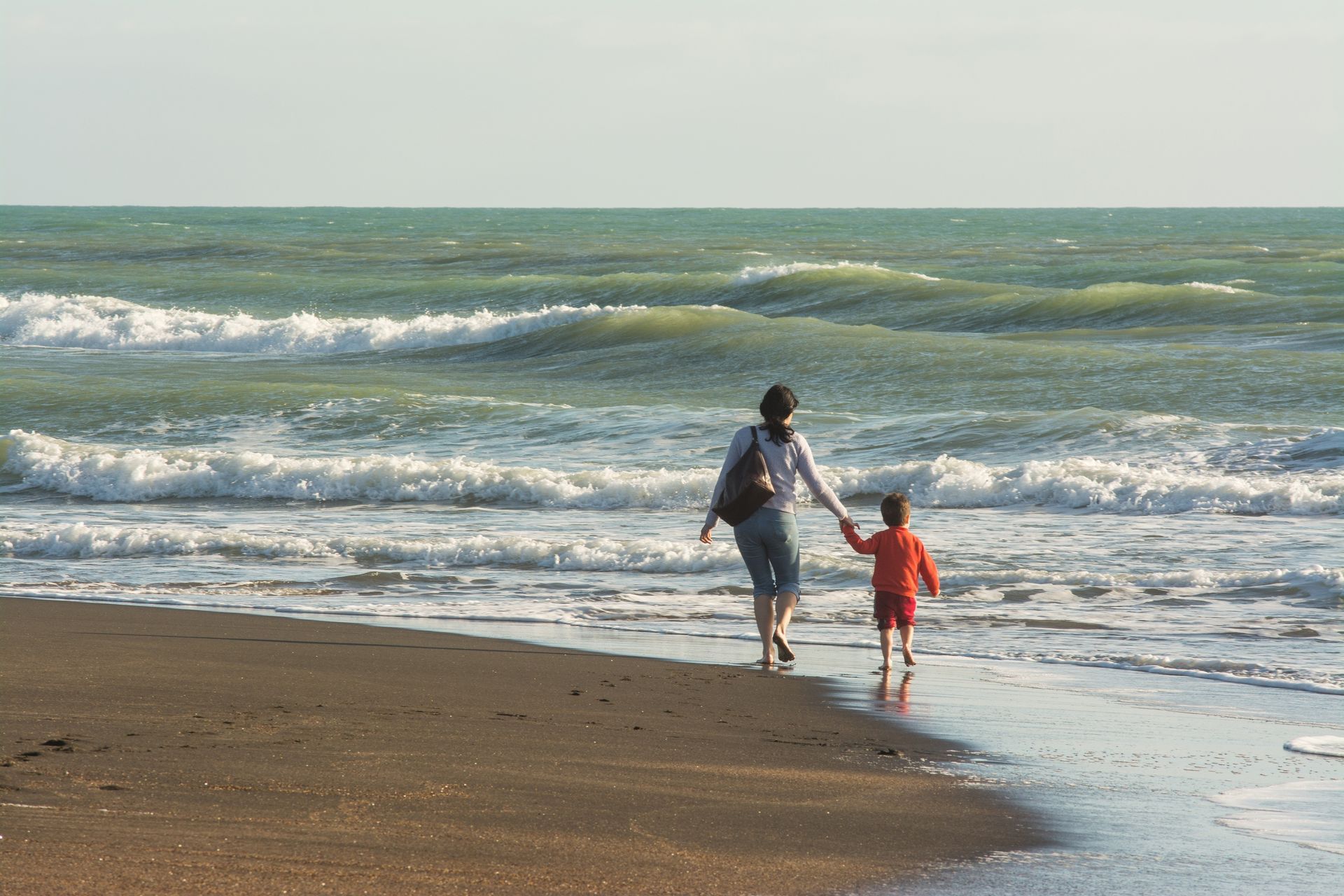 Mother and Son on the Sea