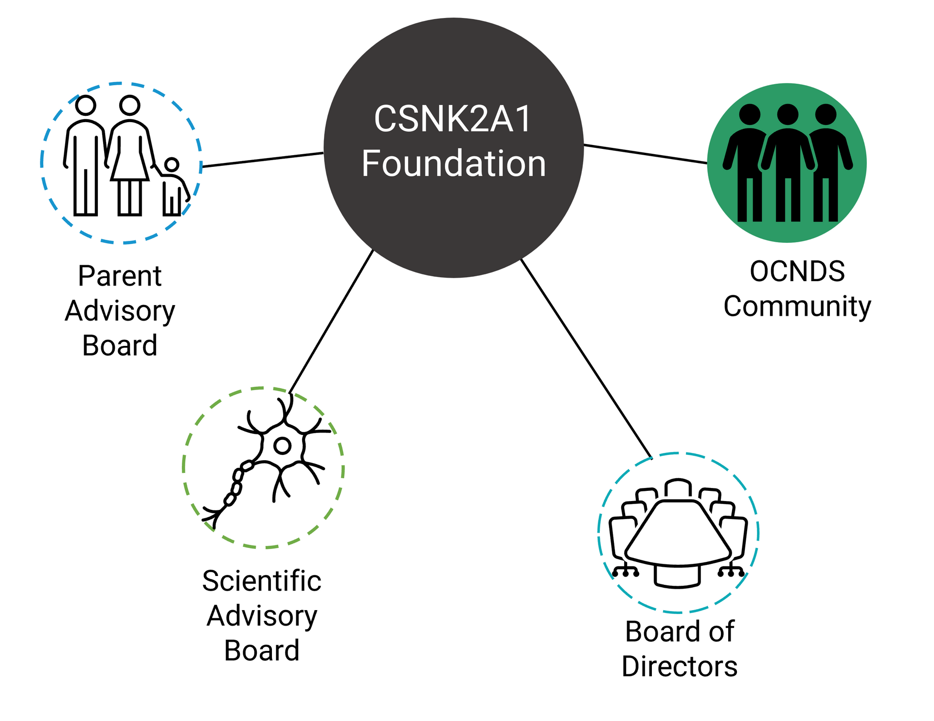 A diagram of the csnk2a1 foundation pillars