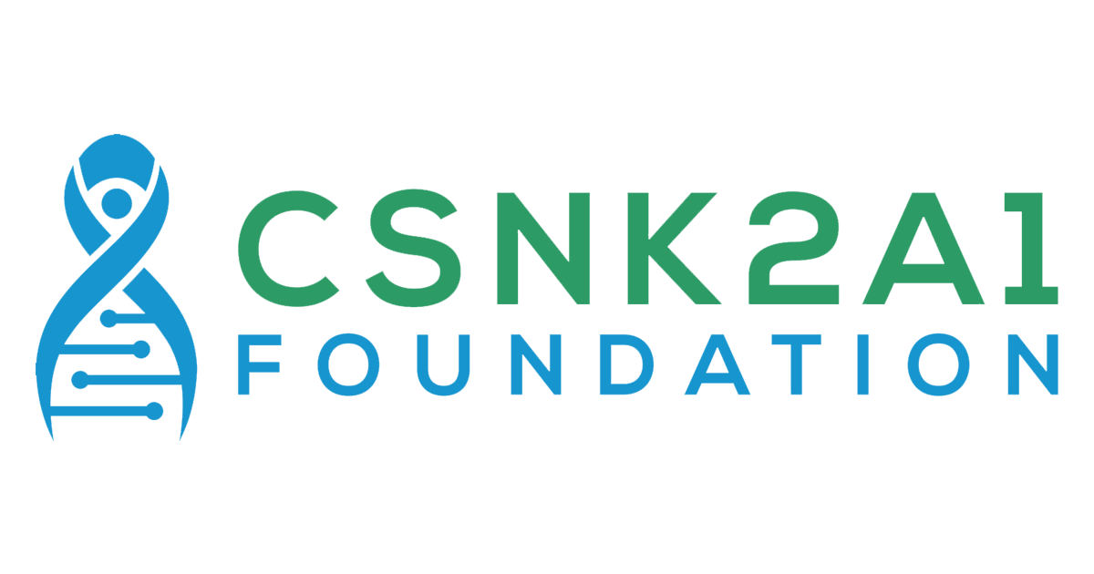 A logo for the csnk2a1 foundation with a dna symbol.