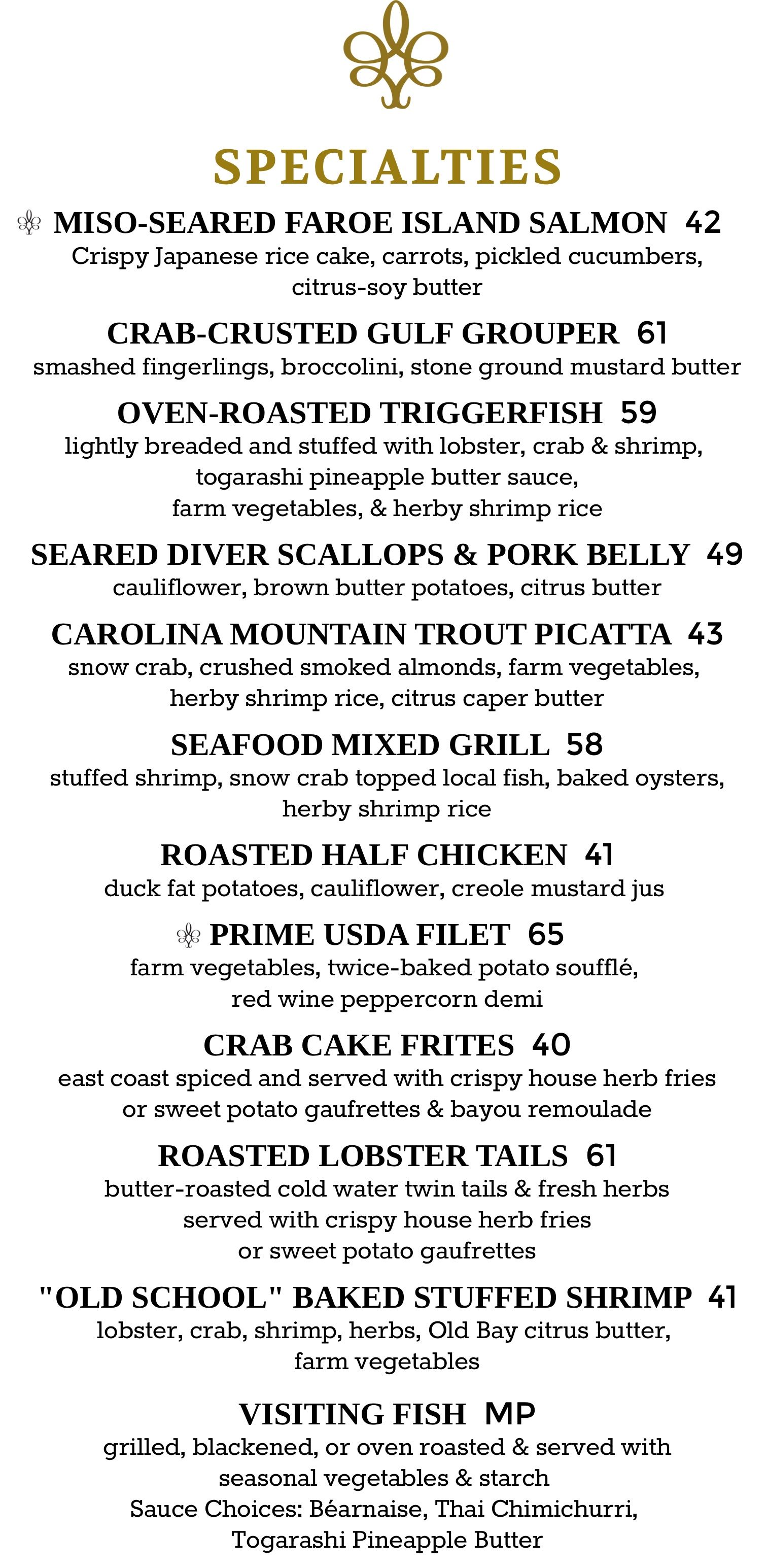Menu titled 