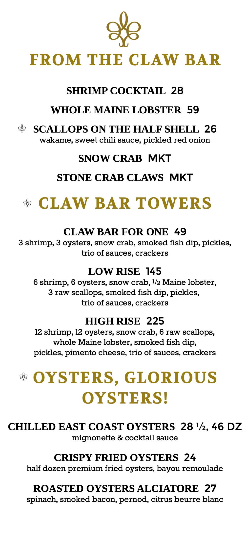 Restaurant menu with starter and salad options.