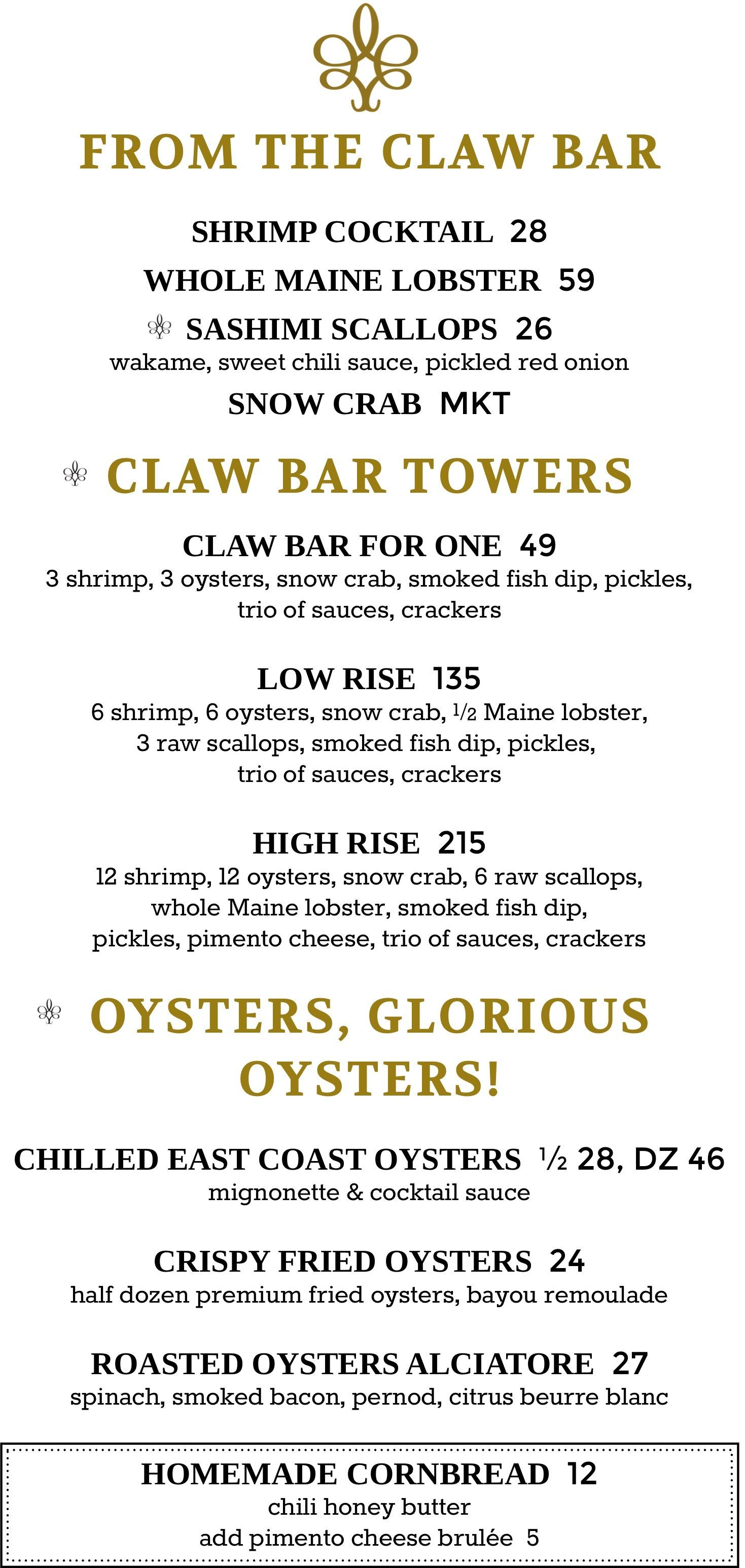 Restaurant menu with starter and salad options.