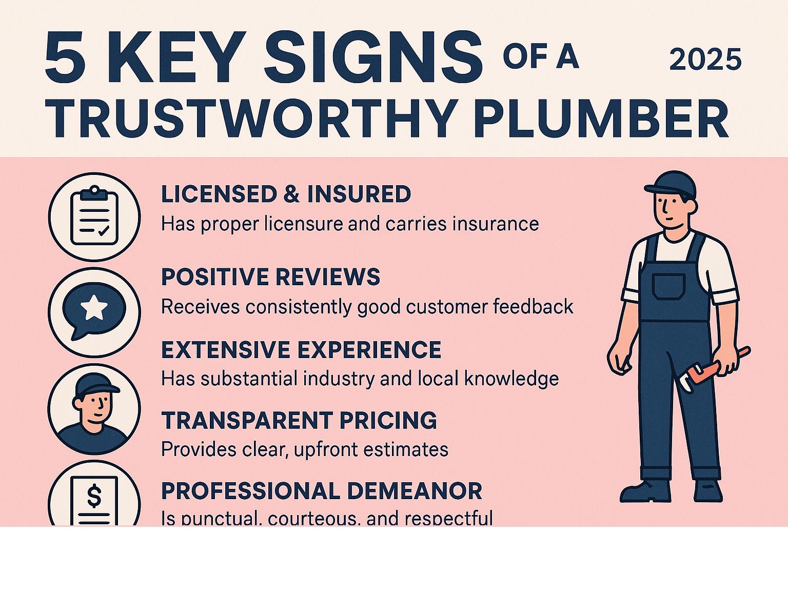 5 key signs of a trustworthy plumber - St. Charles Plumbers You Can Trust infographic 