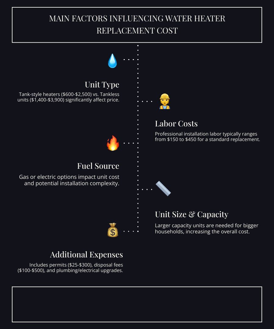 Dark infographic listing survival tactics with icons for water, fire, light source, and additional supplies.