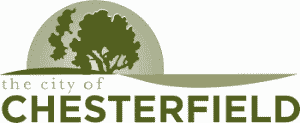 City of Chesterfield logo with a green tree and olive circle over gray and green text