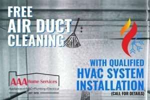 free air duct cleaning on hvac system installation