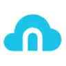 Blue cloud logo with a white arch-shaped opening in the center
