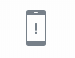 Small gray smartphone icon with an exclamation mark on the screen.