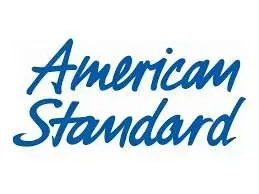 Blue script “American Standard” logo on a white background