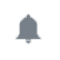 Gray notification bell icon on a white background
