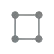 Gray outline icon of a square with four corner dots, suggesting resize or selection.