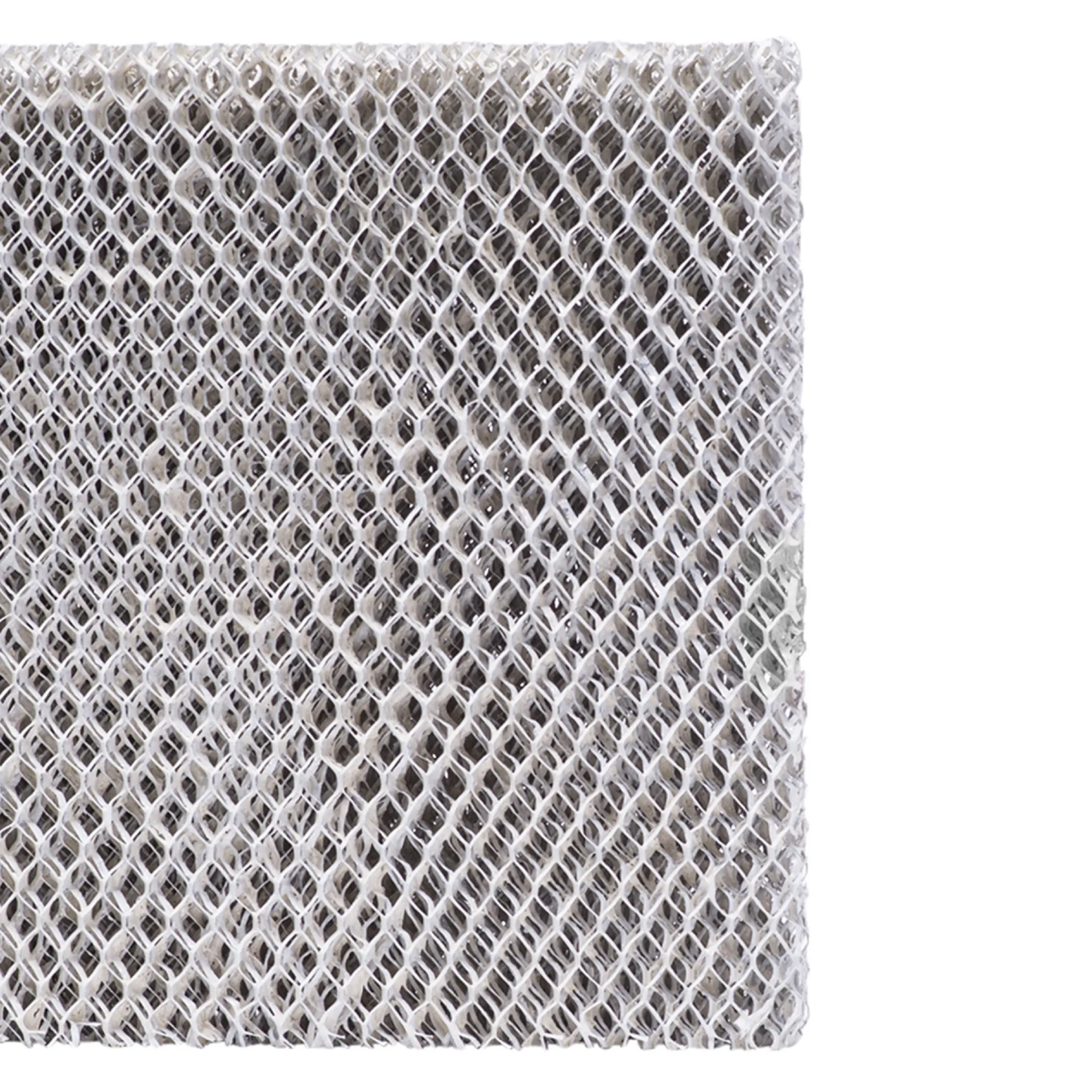 Close-up of white diamond-patterned mesh fabric texture
