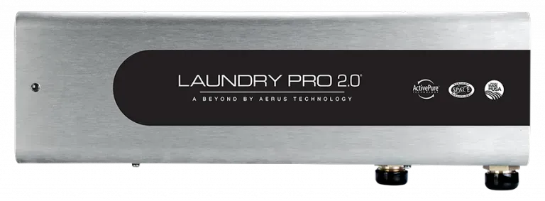 Stainless steel Laundry Pro 2.0 machine with black front panel and control icons