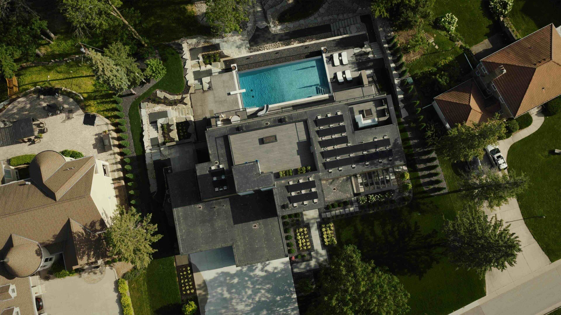Drone aerial photography captured by Mirrorless Productions during a luxury home video production for Burg Homes in Wisconsin.