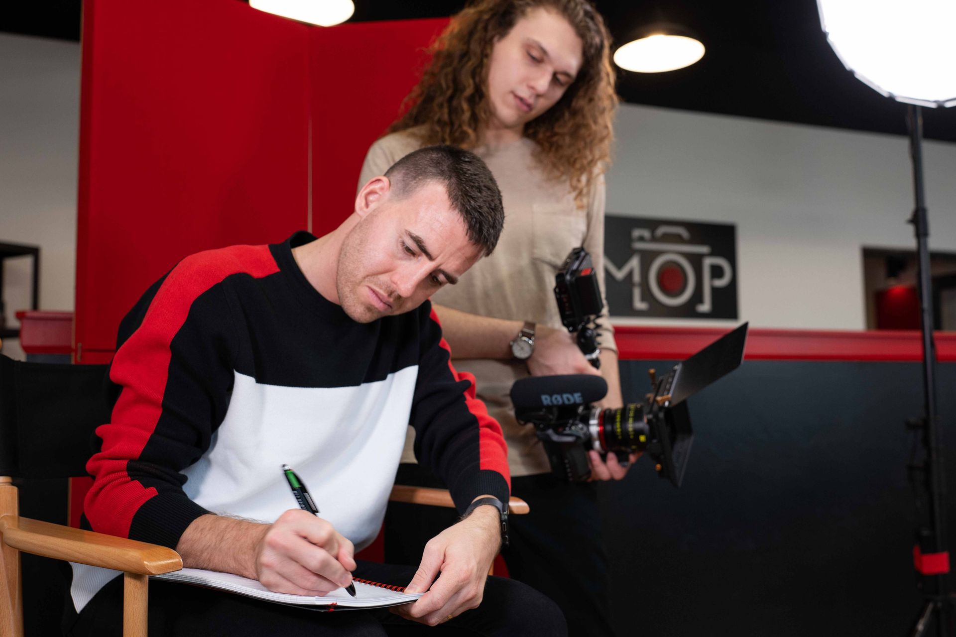 Mirrorless Productions planning a commercial video production before filming on set with talent and crew.